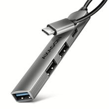 AXAGON HUE-STC, 4x USB ALU STRIP hub, 1x USB-A 5Gbps, 2x USB-A & 1x USB-C 480Mbps, kabel USB-C 12cm