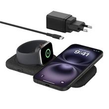 Belkin BOOST CHARGE™ PRO Qi2 2v1 Bezdrátová skládací cestovní podložka pro iPhone/Apple Watch/AirPods, černá