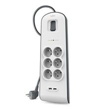 Belkin přepěťová ochrana BSV604 - 6-zásuvka, 2xUSB / 2.4A, 2m