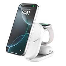Belkin UltraCharge™ Qi2 3v1 Magnetická nabíječka pro iPhone/Apple Watch/AirPods, bílá