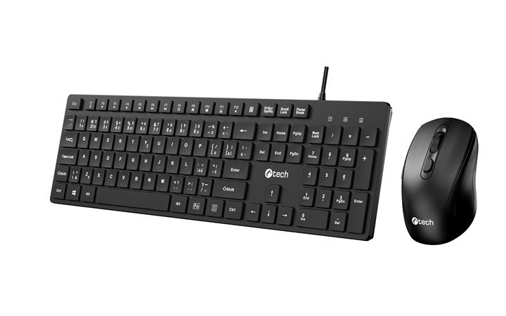 C-TECH KBM-108, drátový combo set s myší,