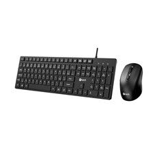 C-TECH KBM-108, drátový combo set s myší, multimediální,nízkoprofilové klávesy, USB, CZ/SK