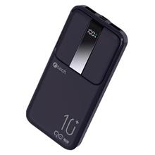 C-TECH Powerbanka 10000mAh, Li-Pol, 22,5W, USB-C/USB-A/micro USB/PD/Quick charge/display