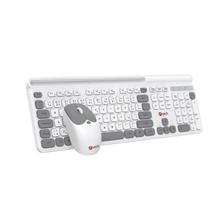 C-TECH WLKMC-05W Quallis, bezdrátový set klávesnice s myší,odkládací prostor,USB, CZ/SK,bílá