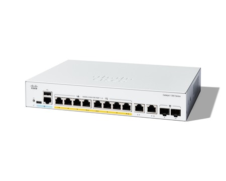 Cisco Catalyst 1300 8-port GE, PoE, Ext PS, 2x1G