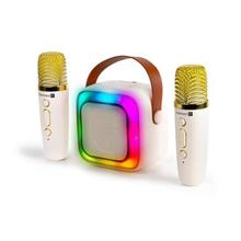CONNECT IT 2Mic bezdrátový mini party karaoke reproduktor + 2 x mikrofon,BT,USB,USB-C/Micro SD, 3,5mm jack, 5W, BÉŽOVÝ
