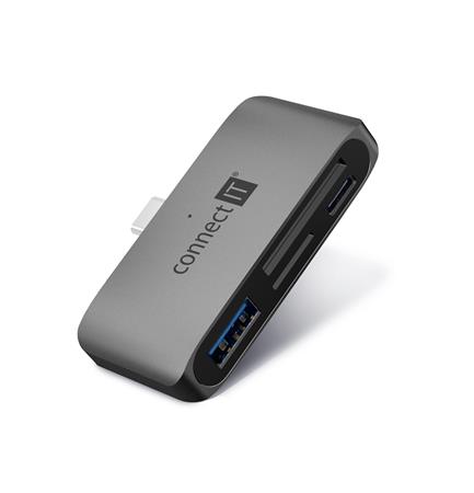 CONNECT IT CompactPRO externí USB-C hub + čtečka