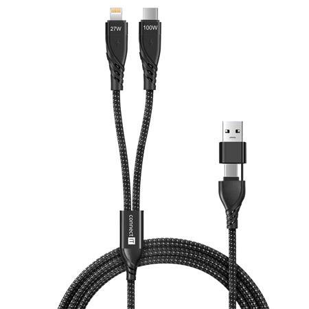 CONNECT IT Wirez 4in1 1x USB-C, 1x Lightning,