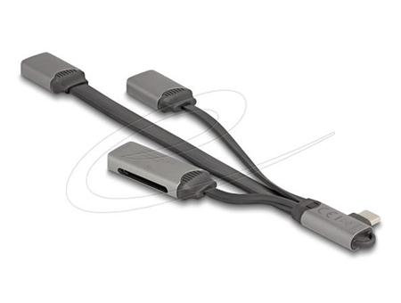 Delock 2portový USB hub včetně čtečky karet SD a