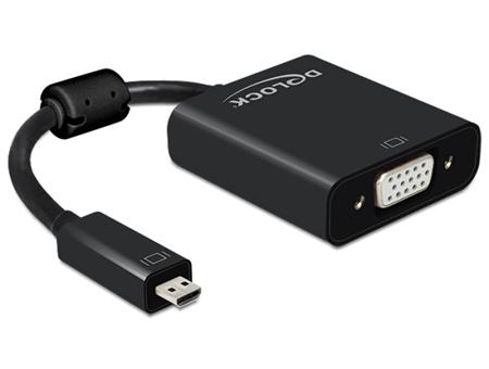 Delock adaptér HDMI Micro-D samec > VGA samice, s