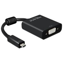 Delock adaptér HDMI Micro-D samec > VGA samice, s Audio, černý