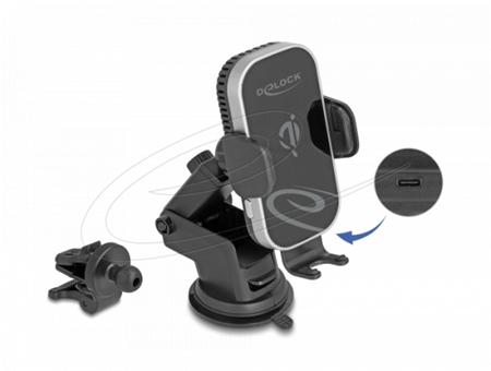 Delock Bezdrátová nabíječka do auta s držákem