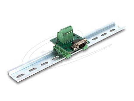 Delock D-Sub 9 pinové samec na svorkovnici pro