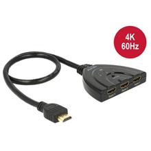 Delock Delock HDMI UHD Switch 3 x HDMI in > 1 x HDMI out 4K s integrovaným kabelem 50 cm