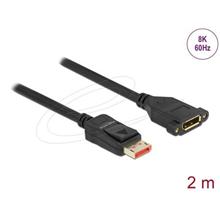 Delock DisplayPort prodlužovací kabel montážní panel 8K 60 Hz 2 m