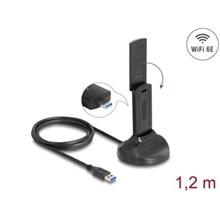 Delock Dvoupásmový Wi-Fi 6E WLAN USB adaptér AX5400 (2 x 2402 + 574 Mbps)