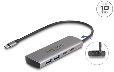 Delock Hub USB 10 Gbps se 2 porty USB Typ-A + 2