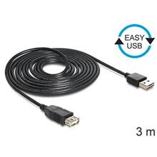 Delock kabel EASY-USB 2.0-A samec > USB 2.0-A samice,prodlužující 3 m
