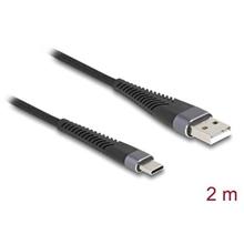 Delock Kabel USB 2.0 ze zástrčky USB Typ-A na zástrčku USB Type-C™, s prodlouženou ochranou proti ohybu, 2 m