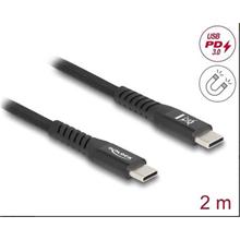 Delock Kabel USB 2.0 ze zástrčky USB Type-C™ na zástrčku, s magnetickým textilním pláštěm, PD 3.0, 60 W, 2 m