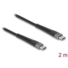 Delock Kabel USB 2.0 ze zástrčky USB Type-C™ na zástrčku, s prodlouženou ochranou proti ohybu, 60 W 2 m