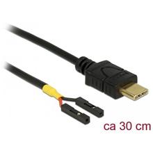 Delock Kabel USB Type-C™ samec > 2 x pin konektor samice oddělení napájení 30 cm