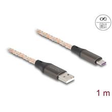 Delock Kabel z rozhraní USB 2.0 Typ-A na USB Type-C™, s RGB osvětlením, 1 m