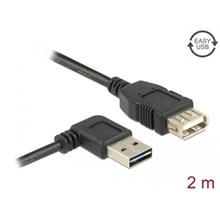 Delock Prodlužovací kabel EASY-USB 2.0 Typ-A samec pravoúhlý levý / pravý > USB 2.0 Typ-A samice 2 m