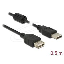 Delock Prodlužovací kabel USB 2.0 Typ-A samec > USB 2.0 Typ-A samice 0,5 m černý
