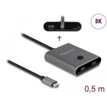 Delock Switch USB 10 Gbps USB Type-C™, 2 na 1, obousměrný, 8K