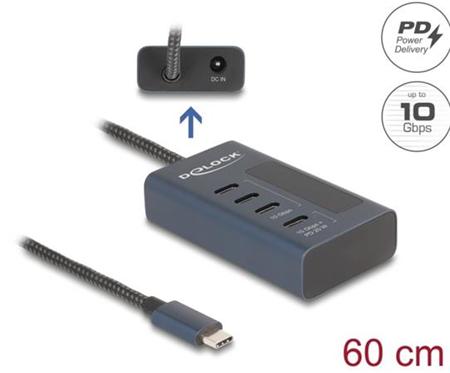 Delock USB 10 Gbps Hub se 4 porty USB Type-C™, z