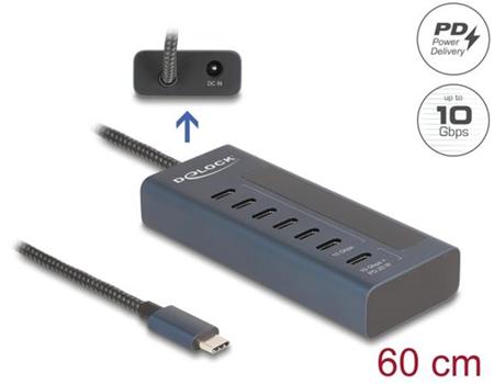 Delock USB 10 Gbps Hub se 7 porty USB Type-C™, z