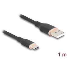 Delock USB 2.0 kabel USB Typ-A samec na USB Type-C™ samec 1 m černá Silikon