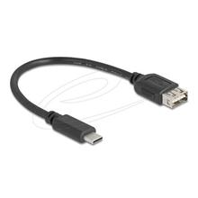 Delock USB 2.0 kabel USB Type-C samec na EASY USB Type-A samice 0,2 m, černý