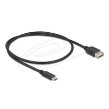Delock USB 2.0 kabel USB Type-C samec na EASY USB Type-A samice 0,5 m, černý