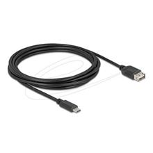 Delock USB 2.0 kabel USB Type-C samec na EASY USB Type-A samice 3 m, černý