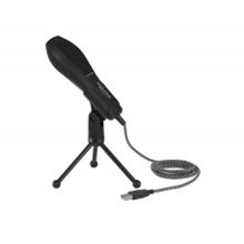 Delock USB kondenzátorový mikrofon se stolním stojanem - ideální pro hraní her, Skype a vokály