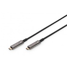 Digitus HDMI AOC Connection Cable Type USB-C - USB-C M/M, 20,0 m, UHD 4K, 4K@60 Hz, USB 3.1, černý
