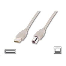 Digitus USB kabel A/samec na B-samec, 2x stíněný, béžový,CU , 1,8m 