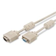 Digitus VGA Monitor extension cable, HD15 M/F, 10.0m, 3Coax/7C, 2xferrite, be