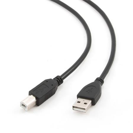 GEMBIRD kabel USB A-B 3m 2.0 HQ Black, zlacené