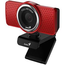 Genius ECam 8000, Webkamera, Full HD 1080p, mikrofon, USB-C, USB-A, červená