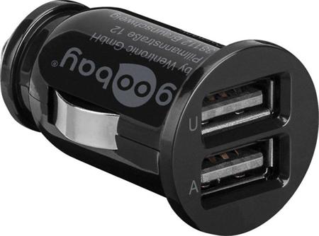 goobay Napájecí 12-24V autoadaptér na 2x USB 2,1A