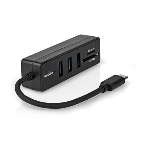 Nedis CCGB64250BK01 - USB hub| 1x USB-C™ | 3x USB
