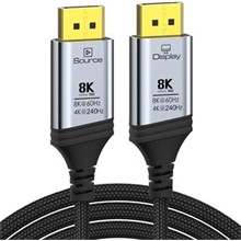 PremiumCord 8K Optický DisplayPort 1.4 přípojný kabel M/M, zlacené zastříknuté konektory, 15m