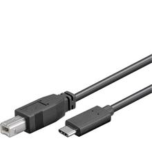 PremiumCord Kabel USB 3.1 konektor C/male - USB 2.0 konektor B/male, 1m