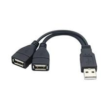 PremiumCord USB 2.0 kabel A/Male to A/Female (data+nabíjení) + A/Female (nabíjení) 15cm