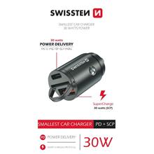 SWISSTEN CL ADAPTÉR POWER DELIVERY USB-C + SUPER CHARGE 3.0 30W NANO STRÍBRNÝ