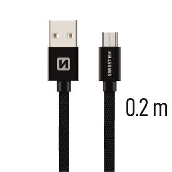 SWISSTEN DATA CABLE USB / MICRO USB TEXTILE 0,2M