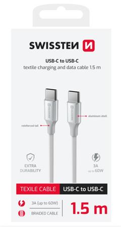 SWISSTEN DATOVÝ KABEL TEXTILE II USB-C / USB-C